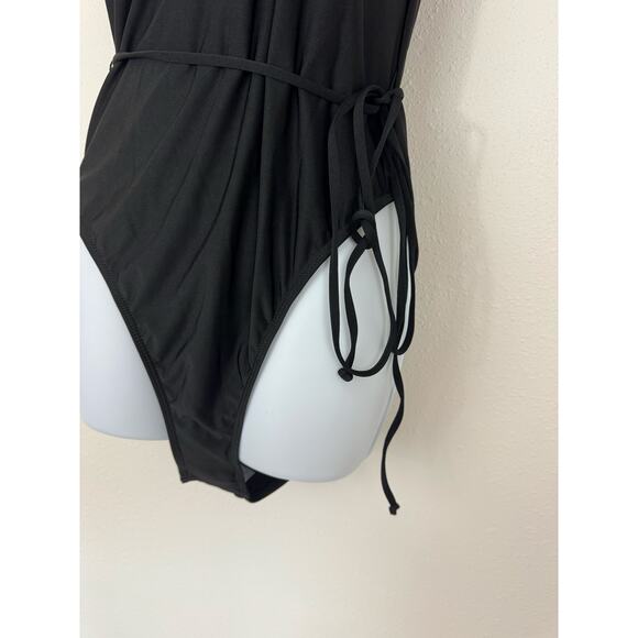 Good American One-Shoulder Black Swimsuit NWT Size 4 (Fits 14) - Picture 4 of 9